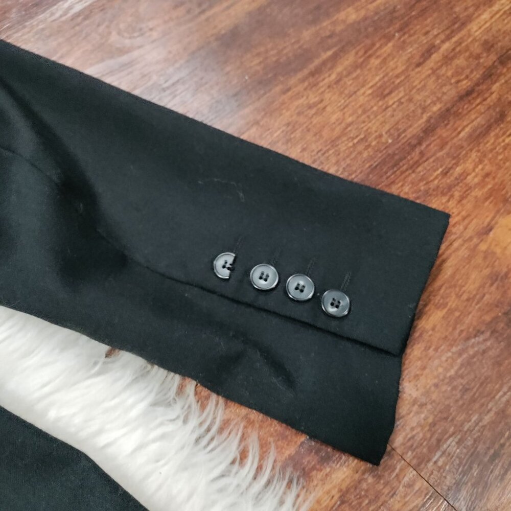 Harvé Benard Womens Black Wool Blazer Size 14 Single Button Classic Fit Made In - Picture 13 of 15